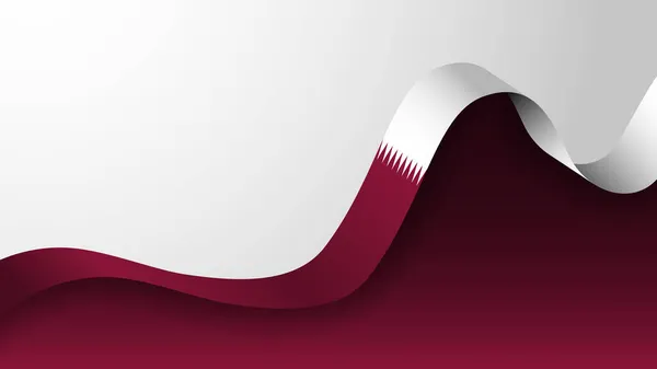 Eps10 Vector Patriottische Achtergrond Met Qatar Vlag Kleuren Een Element — Stockvector