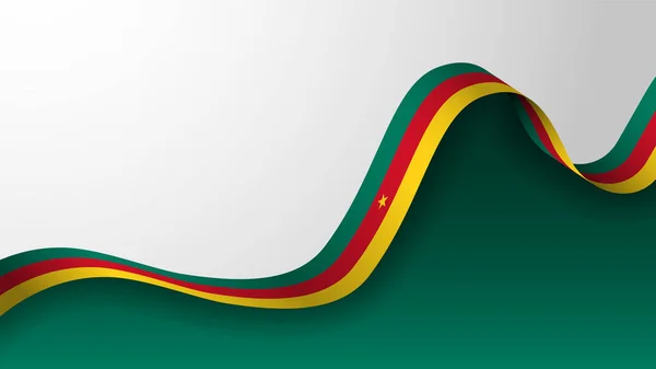 Fond Patriotique Vectoriel Eps10 Aux Couleurs Drapeau Camerounais Élément Impact — Image vectorielle