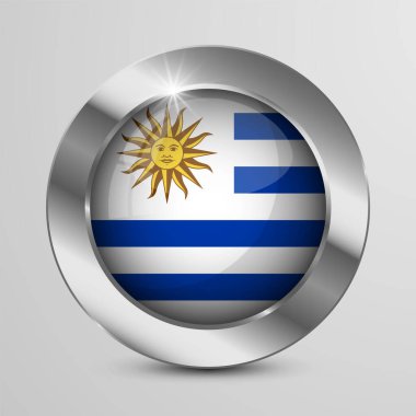 Uruguay bayrak renkleriyle EPS10 Vatansever Düğmesi. Kullanmak istediğiniz etki için bir unsur.