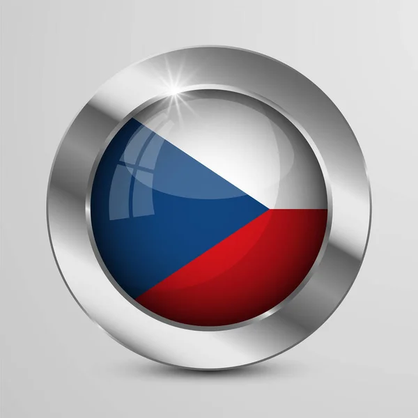 Eps10ベクトルチェコ共和国の旗の色を持つ愛国的なボタン あなたがそれを作りたい使用のための影響の要素 — ストックベクタ