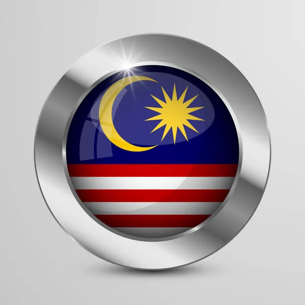 Eps10 Vector Patriotic Button Mit Den Flaggenfarben Malaysias Ein Element — Stockvektor