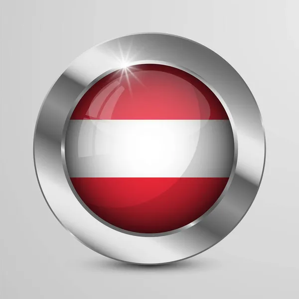 Eps10 Vector Botão Patriótico Com Cores Bandeira Áustria Elemento Impacto —  Vetores de Stock