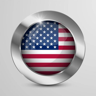 ABD bayraklı EPS10 Vatansever Düğmesi. Kullanmak istediğiniz etki için bir unsur.