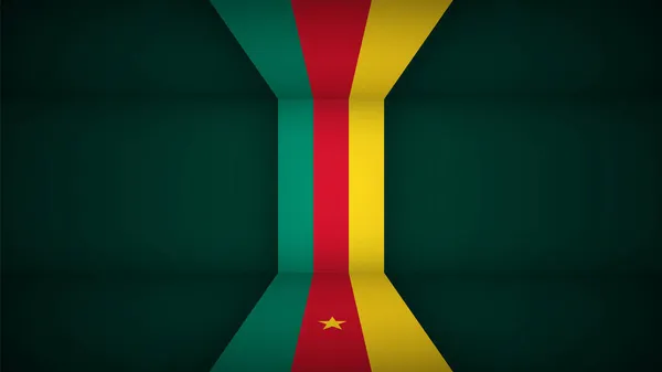 Eps10 Vektor Patriotischer Hintergrund Mit Kamerun Flaggenfarben Ein Element Der — Stockvektor