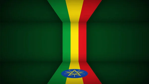 Eps10 Vector Patriottische Achtergrond Met Ethiopische Vlag Kleuren Een Element — Stockvector