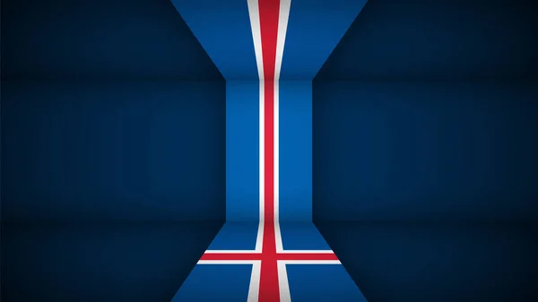 Eps10 Vector Fondo Patriótico Con Colores Bandera Islandia Elemento Impacto — Vector de stock