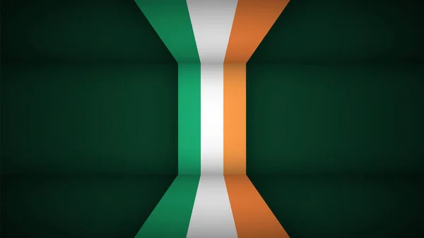 Eps10 Vector Patriottische Achtergrond Met Ierland Vlag Kleuren Een Element — Stockvector