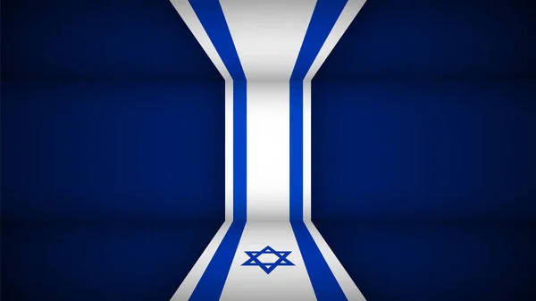 Eps10 Vector Fondo Patriótico Con Colores Bandera Israel Elemento Impacto — Vector de stock