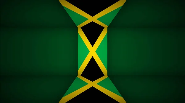 Eps10 Vector Patriotischer Hintergrund Mit Den Farben Der Jamaikanischen Flagge — Stockvektor