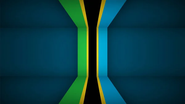 Eps10 Wektor Patriotyczne Tło Kolorami Flagi Tanzanii Element Wpływu Wykorzystanie — Wektor stockowy