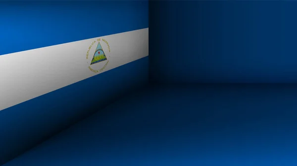 Eps10 Vector Fundo Patriótico Com Cores Bandeira Nicarágua Elemento Impacto — Vetor de Stock