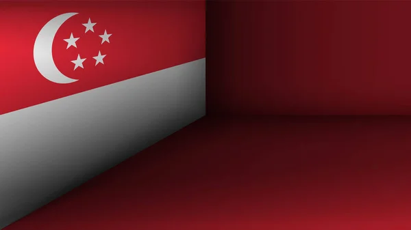 Eps10 Vektor Patriotik Latar Belakang Dengan Warna Bendera Singapura Sebuah - Stok Vektor