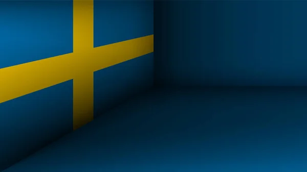 Eps10 Vektor Patriotisk Bakgrund Med Sverige Flagga Färger Del Inverkan — Stock vektor