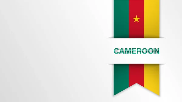 Eps10 Vektor Patriotischer Hintergrund Mit Kamerun Flaggenfarben Ein Element Der — Stockvektor