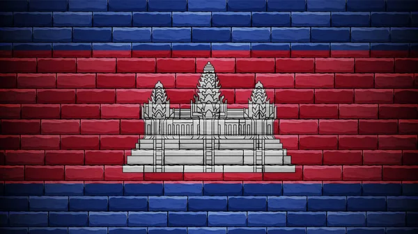 Eps10 Vector Patriótico Fundo Com Cores Bandeira Camboja Elemento Impacto — Vetor de Stock