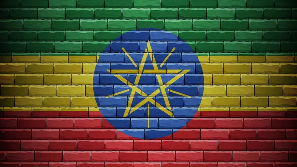 Eps10 Vector Patriottische Achtergrond Met Ethiopische Vlag Kleuren Een Element — Stockvector