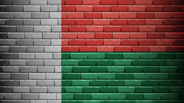 Eps10 Vector Fondo Patriótico Con Colores Bandera Madagascar Elemento Impacto — Vector de stock