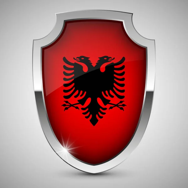 Eps10 Vector Patriottisch Schild Met Vlag Van Albanië Een Element — Stockvector