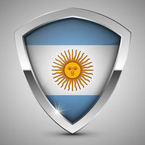 Eps10带有阿根廷国旗的矢量爱国盾 一个你想利用的影响因素 — 图库矢量图片
