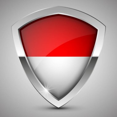 Endonezya bayrağı taşıyan EPS10 Vatansever kalkanı. Kullanmak istediğiniz etki için bir unsur.