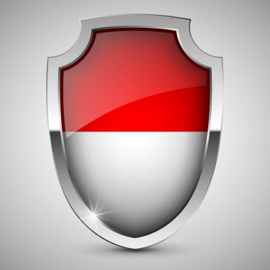 Endonezya bayrağı taşıyan EPS10 Vatansever kalkanı. Kullanmak istediğiniz etki için bir unsur.