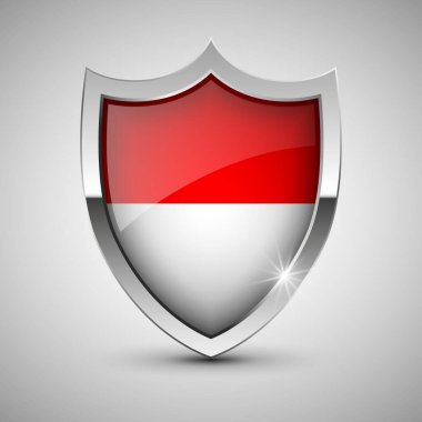 Endonezya bayrağı taşıyan EPS10 Vatansever kalkanı. Kullanmak istediğiniz etki için bir unsur.