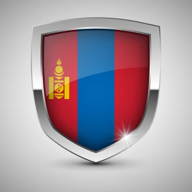 Moğolistan bayrağı taşıyan EPS10 Vatansever kalkanı. Kullanmak istediğiniz etki için bir unsur.