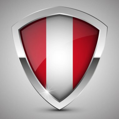 Peru bayrağı taşıyan EPS10 Vatansever kalkanı. Kullanmak istediğiniz etki için bir unsur.