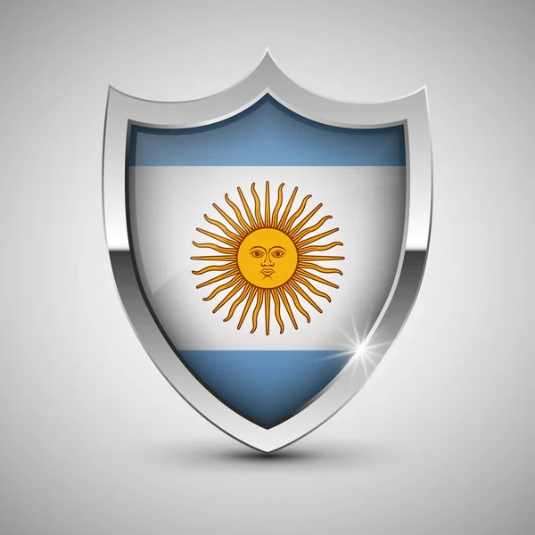Eps10 Vector Patriotic Shield Flag Argentina Element Impact Use You — Stock Vector