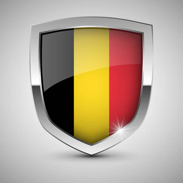 Eps10 Vector Patriottisch Schild Met Vlag Van België Een Element — Stockvector