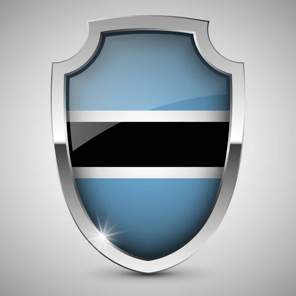 Eps10 Vector Escudo Patriótico Com Bandeira Botswana Elemento Impacto Para —  Vetores de Stock