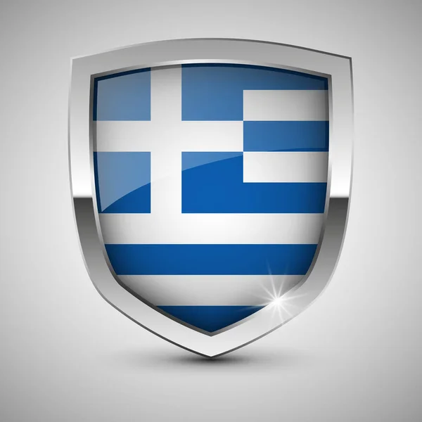 Yunanistan bayrağı taşıyan EPS10 Vatansever kalkanı. Kullanmak istediğiniz etki için bir unsur.