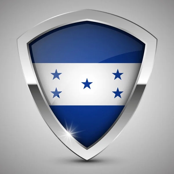 Eps10 Vector Escudo Patriótico Com Bandeira Honduras Elemento Impacto Para —  Vetores de Stock