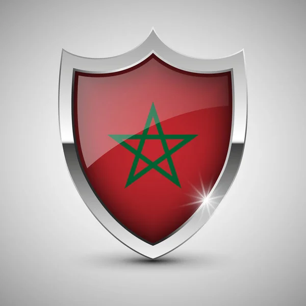 Eps10 Vector Patriotic Shield Flag Morocco Елемент Впливу Використання Який — стоковий вектор