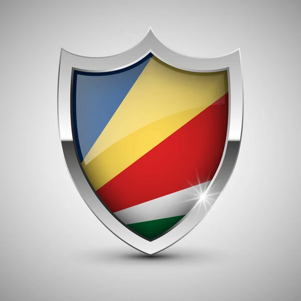Eps10 Vector Patriotic Shield Flag Seychelles Element Impact Use You — Stock Vector