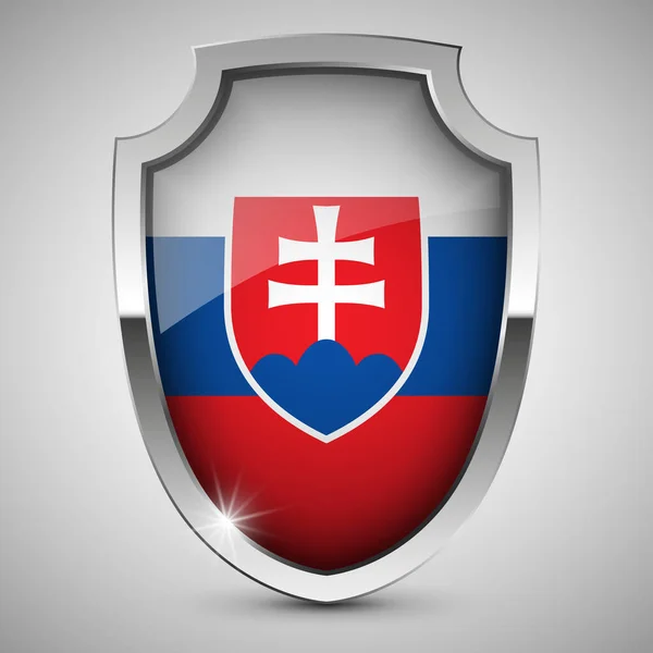 Eps10 Vector Patriotyczna Tarcza Flagą Słowacji Element Wpływu Wykorzystanie Które — Wektor stockowy