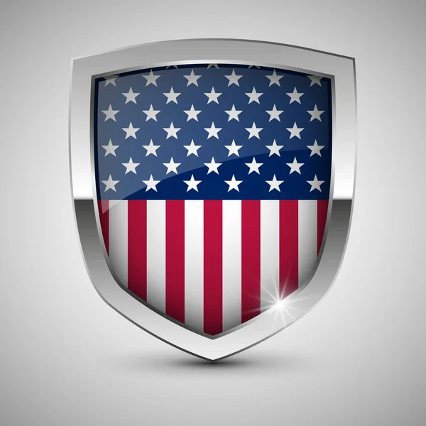 Usa bayrağı taşıyan EPS10 Vatansever kalkanı. Kullanmak istediğiniz etki için bir unsur.