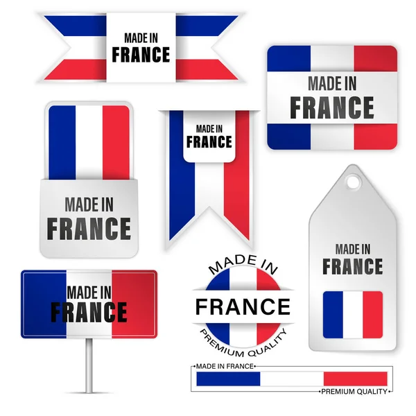 Made France Zestaw Graficzny Etykiet Niektóre Elementy Wpływu Wykorzystanie Które — Wektor stockowy