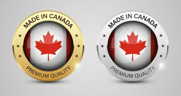 Feito Canadá Gráficos Conjuntos Etiquetas Alguns Elementos Impacto Para Uso — Vetor de Stock