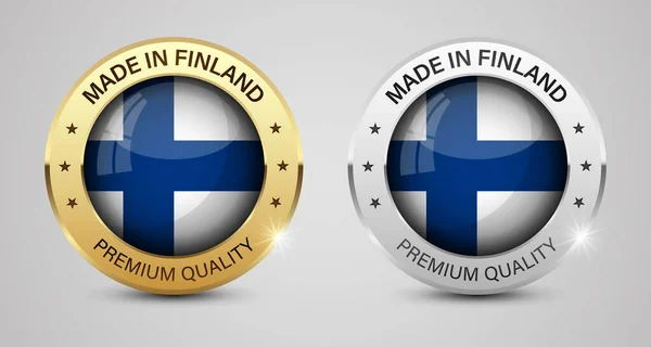 Feito Finlândia Gráficos Conjuntos Etiquetas Alguns Elementos Impacto Para Uso — Vetor de Stock