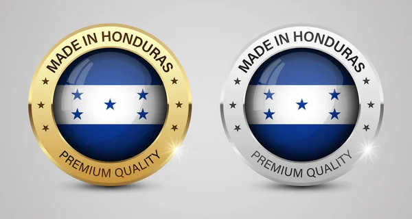 Feito Honduras Gráficos Etiquetas Conjunto Alguns Elementos Impacto Para Uso — Vetor de Stock