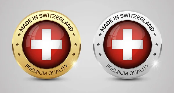 Feito Suíça Gráficos Conjuntos Etiquetas Alguns Elementos Impacto Para Uso — Vetor de Stock