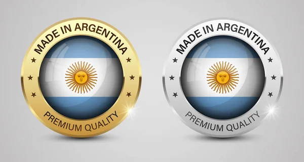 Feito Argentina Gráficos Etiquetas Conjunto Alguns Elementos Impacto Para Uso —  Vetores de Stock