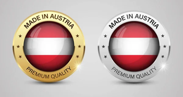 Feito Áustria Gráficos Conjuntos Etiquetas Alguns Elementos Impacto Para Uso — Vetor de Stock