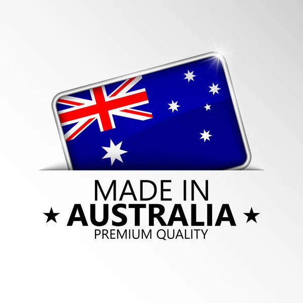 Made Australia Graphic Label Element Impact Use You Want Make — Vettoriale Stock