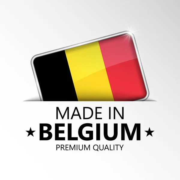 Made Belgium Graphic Label Element Impact Use You Want Make — Image vectorielle