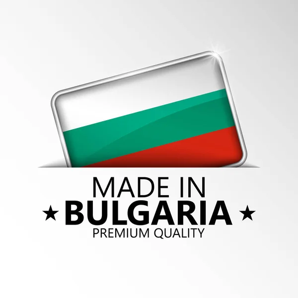 Fabricado Bulgaria Gráfico Etiqueta Elemento Impacto Para Uso Que Desea — Archivo Imágenes Vectoriales