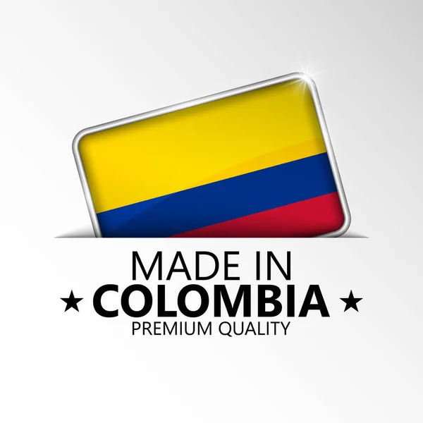 Made Colombia Graphic Label Element Impact Use You Want Make — Archivo Imágenes Vectoriales