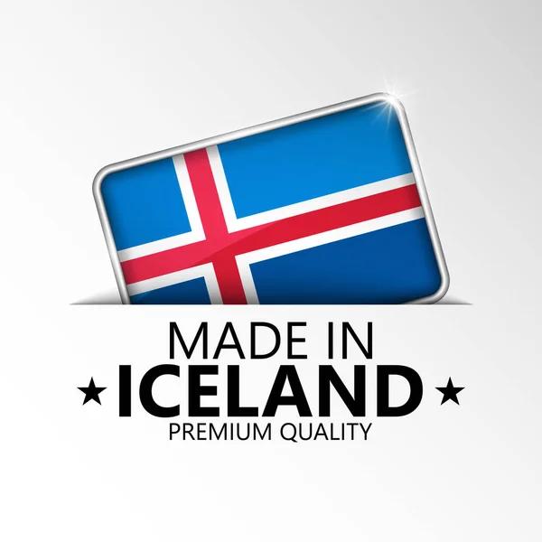 Feito Islândia Gráfico Rótulo Elemento Impacto Para Uso Que Você — Vetor de Stock