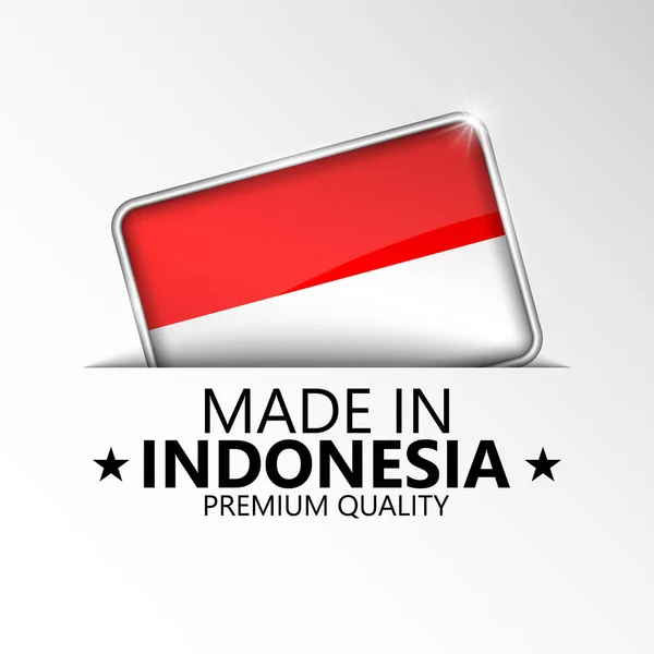 Made Indonesia Graphic Label Element Impact Use You Want Make — Vettoriale Stock